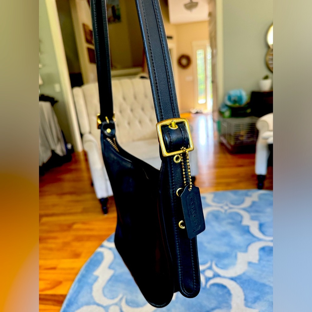 Black leather Coach purse